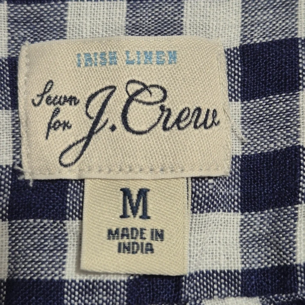 J,CREW Men's Blue Checkered Shirt...SIZE:M